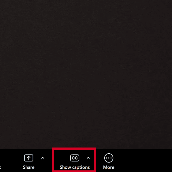 ツールバーに追加された「Show captions」ボタン